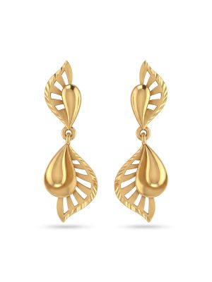 Leaf Paisley Casting Gold Drops-hover