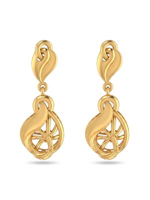 Floral Teardrop Dangle Casting Gold Drop-hover