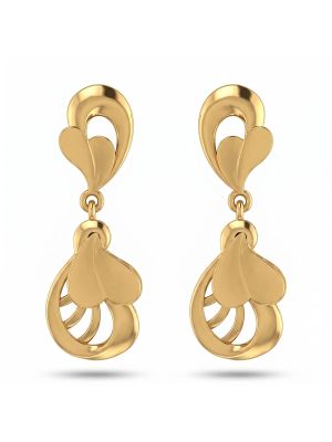 Minimalist Petal Swirl Dangle Gold Drops-hover
