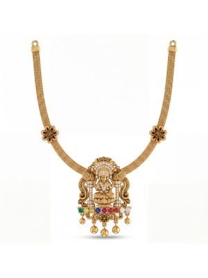 Divine Navaratna Lakshmi Gold Rope Necklace-hover
