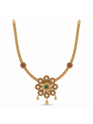 Verdant Sunflower Rope Gold Necklace-hover