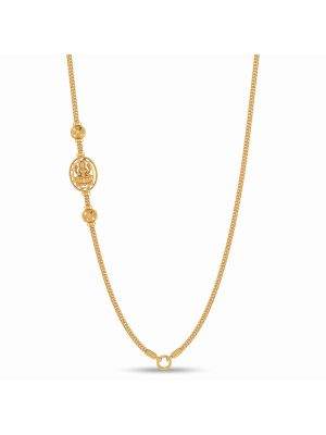 Veda Lakshmi Oval Mugappu Gold Chain-hover