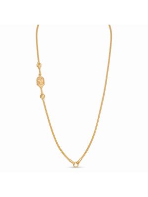 Sacred Lakshmi Spiral Bead Gold Chain-hover