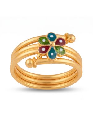 Celestial Blossom Starburst Gold Ring-hover