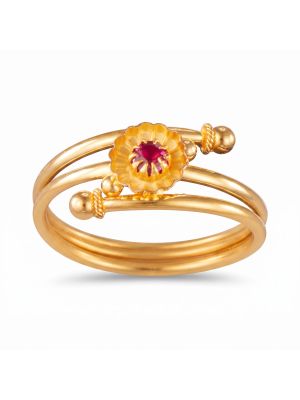 Imperial Stone Blossom Gold Ring-hover