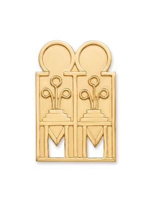 Auspicious Twin Plant Gold Thaali-hover