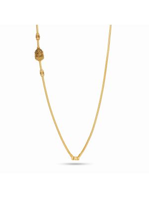 Sacred Lotus Shrine Lakshmi Mugappu Gold Chain-hover