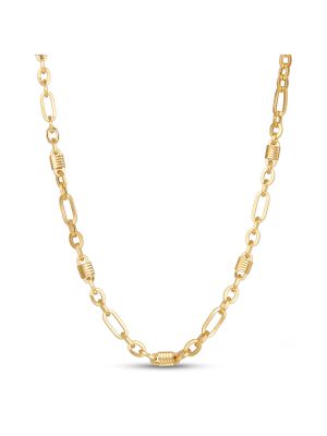 Italian Beaded Link Gold Chain-hover