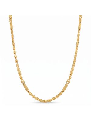 Italian Barrel Chevron Link Gold Chain-hover