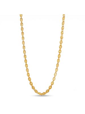 Laser Cut Textured Oval Italian Gold Chain-hover