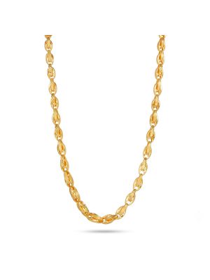 Textured Oval Link Gold Chain-hover