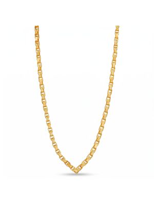 Classic Geometric Laser Cut Link Gold Chain-hover