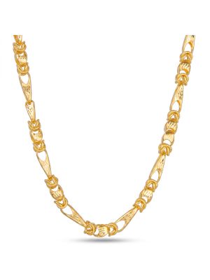 Lasered Italian Leaf Link Gold Chain-hover