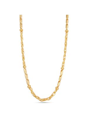 Interlock Textured Link Gold Chain-hover