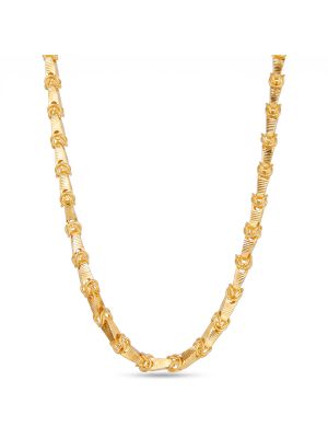 Textured Chevron and Knot Link Gold Chain-hover