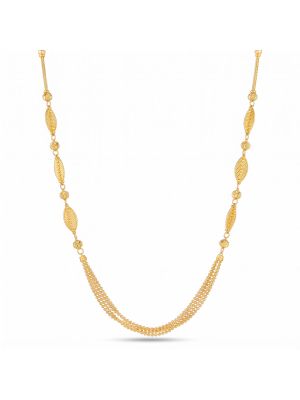 Multi Strand Leaf Bead Gold Chain-hover
