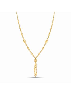 Elegant Barrel Medallion Tassel Gold Chain-hover