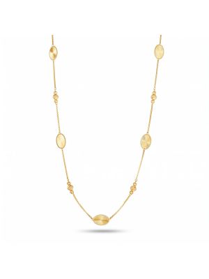 Chic Fluted Oval Disc Station Gold Chain-hover