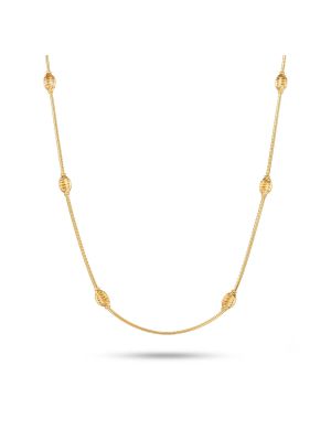 Striated Barrel Station Foxtail Gold Chain-hover