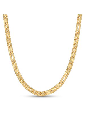 Interlock Curved Link Gold Chain-hover