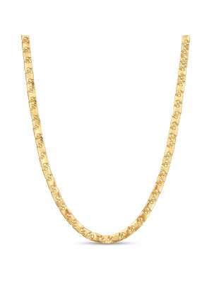 Interlocking Flat Link Gold Chain-hover
