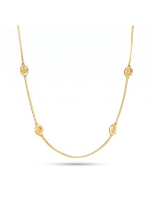 Sunburst Circular Disc Gold Chain-hover
