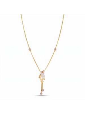 Contemporary Peacock Motif Tassel Gold Chain-hover