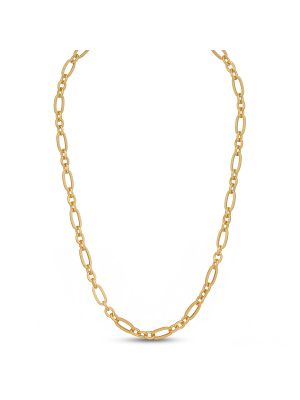 Textured Long Oval Link Gold Chain-hover