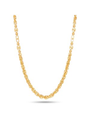 Laser Cut Rope Link Gold Chain-hover