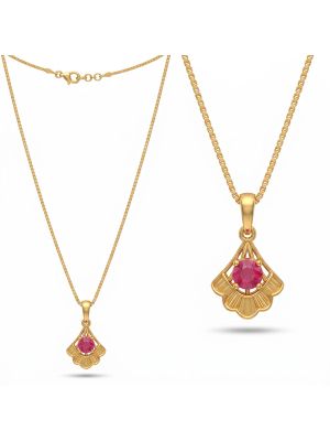 Aura Blossom Fan Stone Gold Chain-hover