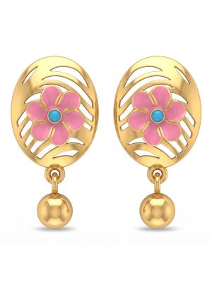 Casting Blossom Gold Stud Earrings-hover