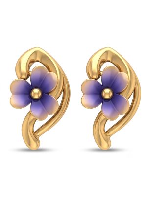 Coral Blossom Casting Gold Stud Earrings-hover