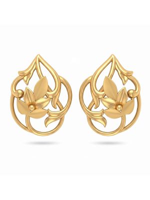 Celestial Bloom Casting Gold Stud Earrings-hover