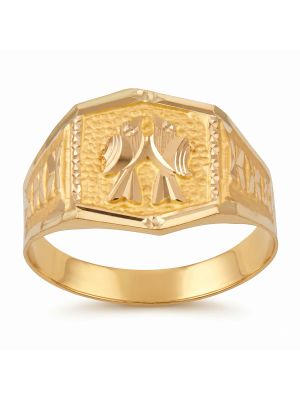 Love birds Motif Gold Ring-hover