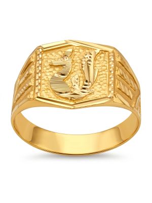 Stylish Mayil Signet Gold Ring-hover