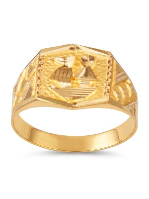 Sailboat Motif Gold Ring-hover