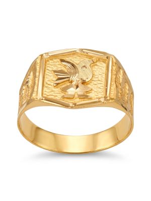 Radiant Avian Motif Gold Ring-hover