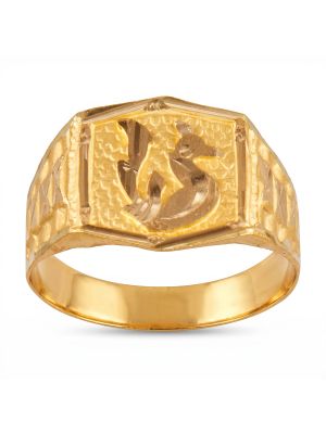 Glowing Roasted Signet Gold Ring-hover