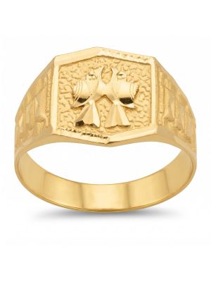 22 CT Modern Lovebirds Gold Ring-hover