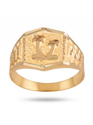 22 CT Palm Tree Gold Ring-hover