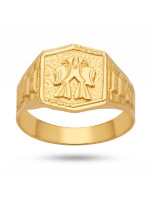 22 CT Boho Avian Signet Ring-hover