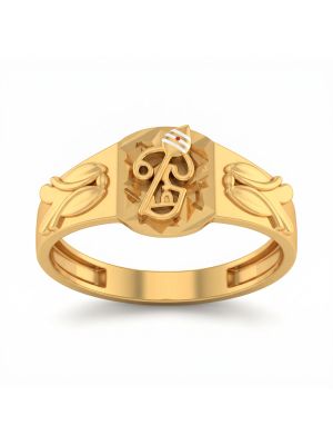22 CT Vel Signet Gold Ring-hover