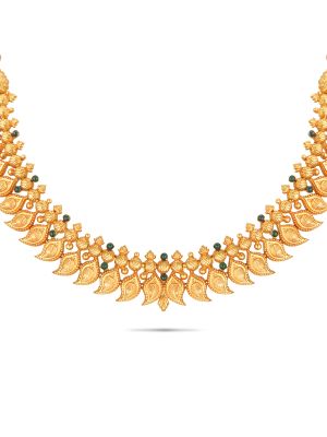 Leaf Silver Necklace-hover