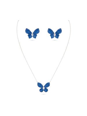 Latest Butterfly Silver Pendant Set-hover
