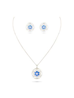 Stunning Silver Chain With Pendant Set-hover