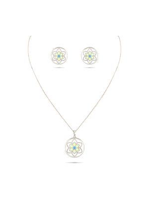 Elegant Silver Chain With Pendant Set-hover