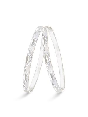 Fancy Silver Bangle-hover