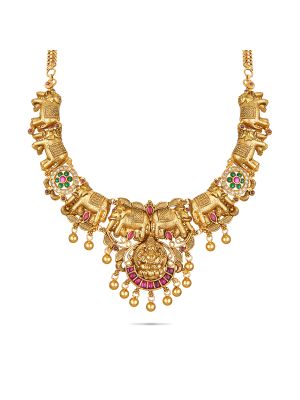 Traditional Wear Silver Necklace-hover