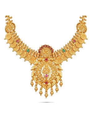 Lakshmi Kasu Silver Necklace-hover