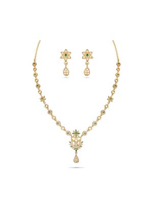Elegant Silver Necklace Set-hover